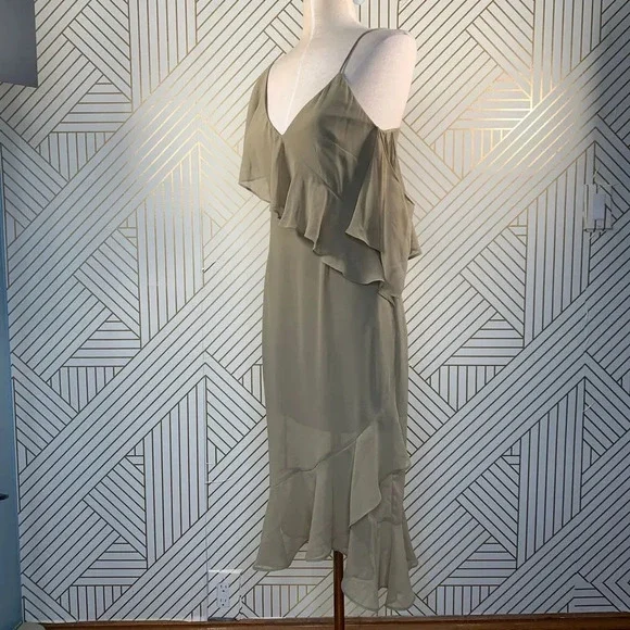 Keepsake the Label Cosmic Girl Ruffle Dress in Willow Tan Beige Green Size Small - Picture 5 of 11